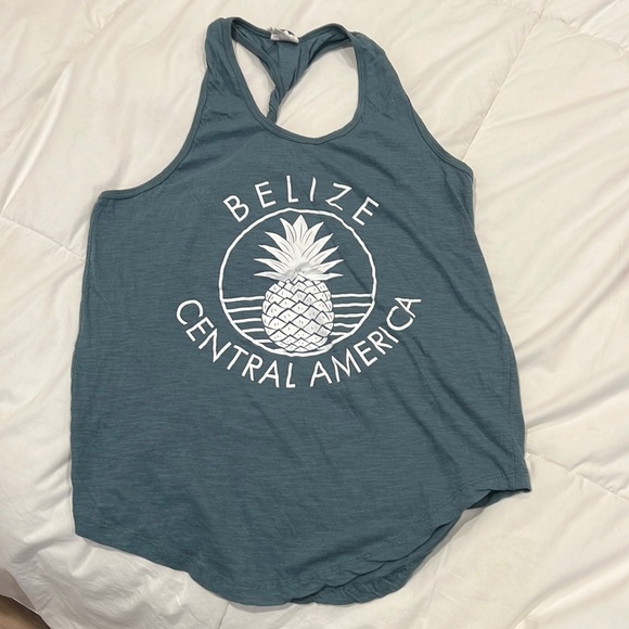 Exist Tops - Belize Central America Teal Twisty Tank